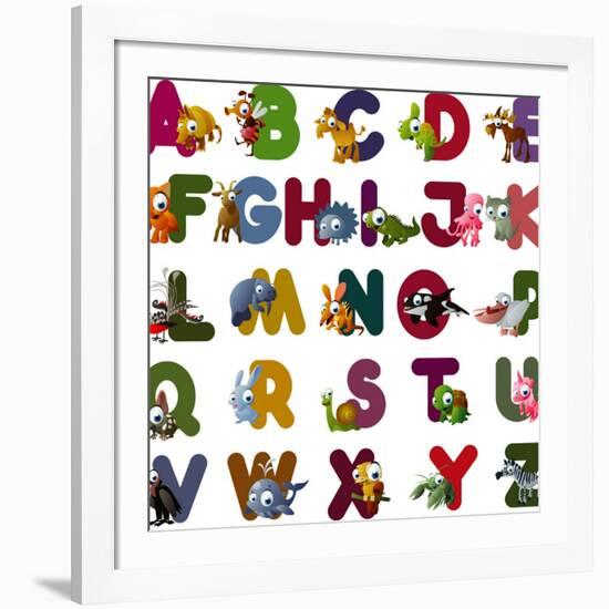 Animal Alphabet-chaikades-Framed Art Print