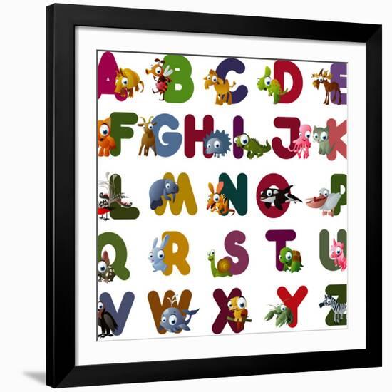 Animal Alphabet-chaikades-Framed Art Print