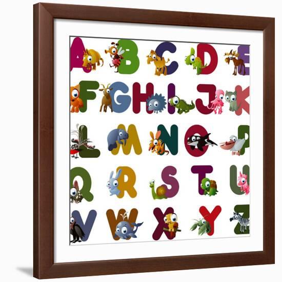 Animal Alphabet-chaikades-Framed Art Print