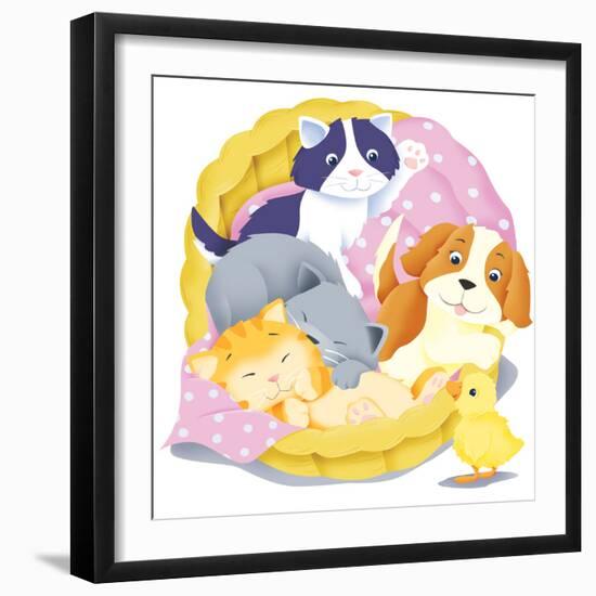 Animal Babies - Humpty Dumpty-Paul Sharp-Framed Premium Giclee Print