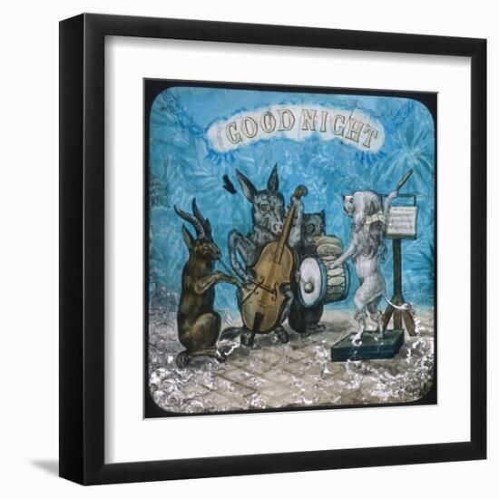 Animal Band Good Night-null-Framed Art Print