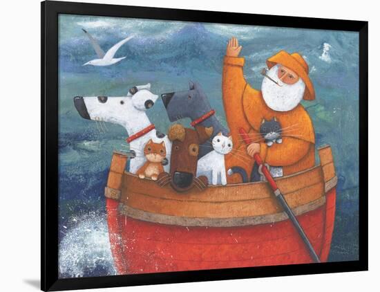 Animal Boat Adventure-Peter Adderley-Framed Art Print