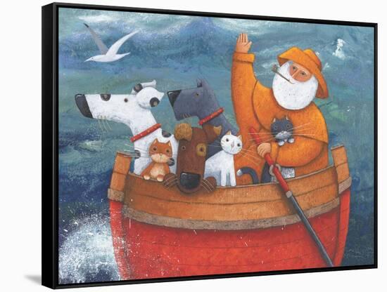 Animal Boat Adventure-Peter Adderley-Framed Stretched Canvas