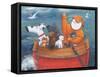 Animal Boat Adventure-Peter Adderley-Framed Stretched Canvas