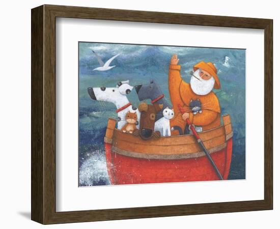 Animal Boat Adventure-Peter Adderley-Framed Art Print