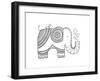 Animal Elephant 3-Neeti Goswami-Framed Art Print