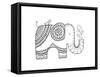 Animal Elephant 3-Neeti Goswami-Framed Stretched Canvas