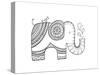 Animal Elephant 3-Neeti Goswami-Stretched Canvas