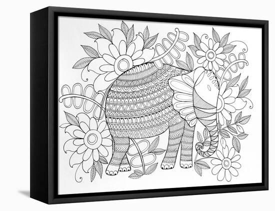 Animal Elephant 6-Neeti Goswami-Framed Stretched Canvas