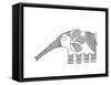 Animal Elephant Baby-Neeti Goswami-Framed Stretched Canvas