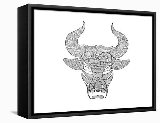 Animal Head Bull-Neeti Goswami-Framed Stretched Canvas