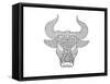 Animal Head Bull-Neeti Goswami-Framed Stretched Canvas