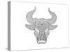 Animal Head Bull-Neeti Goswami-Stretched Canvas
