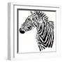 Animal Illustration of Vector Zebra Silhouette-AlisaRed-Framed Art Print