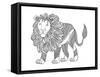 Animal Lion-Neeti Goswami-Framed Stretched Canvas