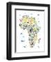 Animal Map of Africa for children and kids-Michael Tompsett-Framed Art Print