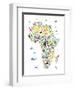 Animal Map of Africa for children and kids-Michael Tompsett-Framed Art Print