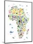 Animal Map of Africa for children and kids-Michael Tompsett-Mounted Art Print