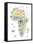 Animal Map of Africa for children and kids-Michael Tompsett-Framed Stretched Canvas