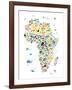 Animal Map of Africa for children and kids-Michael Tompsett-Framed Art Print