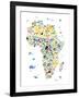 Animal Map of Africa for children and kids-Michael Tompsett-Framed Art Print