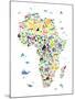 Animal Map of Africa for children and kids-Michael Tompsett-Mounted Art Print