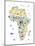 Animal Map of Africa for children and kids-Michael Tompsett-Mounted Art Print