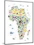 Animal Map of Africa for children and kids-Michael Tompsett-Mounted Art Print