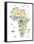 Animal Map of Africa for children and kids-Michael Tompsett-Framed Stretched Canvas