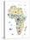 Animal Map of Africa for children and kids-Michael Tompsett-Stretched Canvas