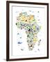 Animal Map of Africa for children and kids-Michael Tompsett-Framed Art Print