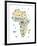 Animal Map of Africa for children and kids-Michael Tompsett-Framed Art Print