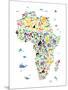 Animal Map of Africa for children and kids-Michael Tompsett-Mounted Art Print