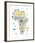 Animal Map of Africa for children and kids-Michael Tompsett-Framed Art Print