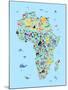 Animal Map of Africa for children and kids-Michael Tompsett-Mounted Art Print