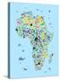 Animal Map of Africa for children and kids-Michael Tompsett-Stretched Canvas