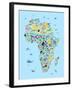 Animal Map of Africa for children and kids-Michael Tompsett-Framed Art Print