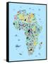 Animal Map of Africa for children and kids-Michael Tompsett-Framed Stretched Canvas