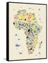 Animal Map of Africa for children and kids-Michael Tompsett-Framed Stretched Canvas