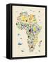 Animal Map of Africa for children and kids-Michael Tompsett-Framed Stretched Canvas