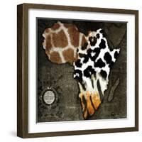 Animal Map of Africa-Color Bakery-Framed Giclee Print