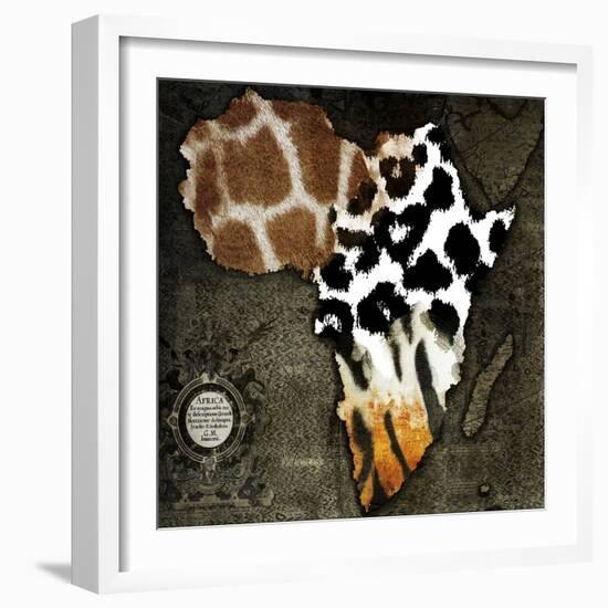 Animal Map of Africa-Color Bakery-Framed Giclee Print