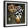 Animal Map of Africa-Color Bakery-Framed Giclee Print