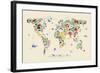 Animal Map of the World for children and kids-Michael Tompsett-Framed Art Print