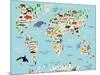 Animal Map of the World for Children and Kids-Moloko88-Mounted Art Print