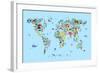 Animal Map of the World-Michael Tompsett-Framed Art Print