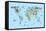 Animal Map of the World-Michael Tompsett-Framed Stretched Canvas