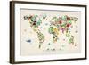 Animal Map of the World-Michael Tompsett-Framed Art Print