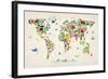 Animal Map of the World-Michael Tompsett-Framed Art Print