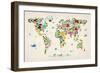 Animal Map of the World-Michael Tompsett-Framed Premium Giclee Print